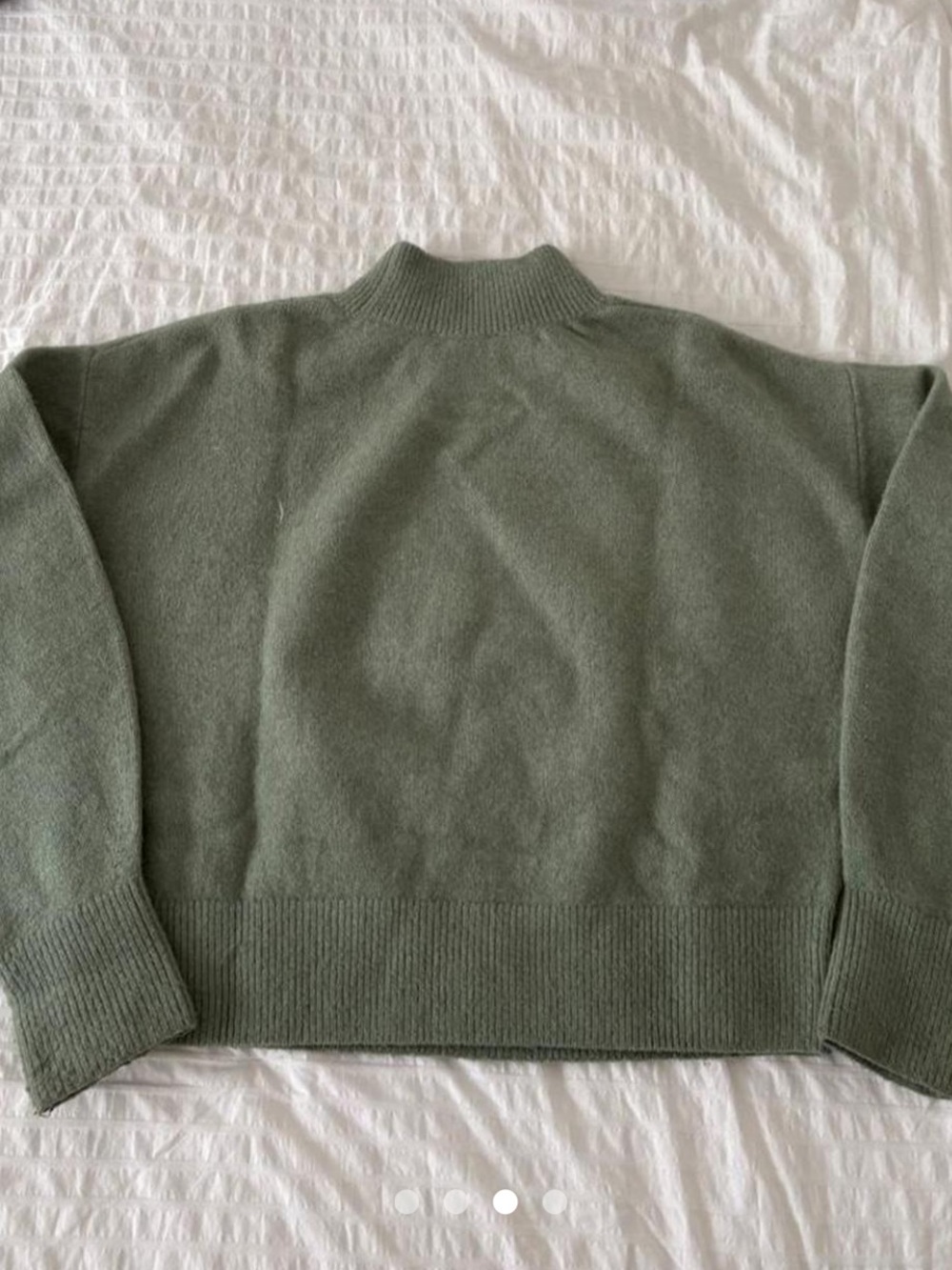 & Other Stories Sage Green Mock Neck Sweater - Picture 3 of 5